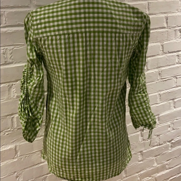Tory Burch Green and White Gingham Tunic Womens Size 0 - Picture 3 of 8